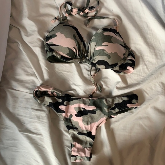 Ardene Other - Ardene pink camo push up thong bikini set